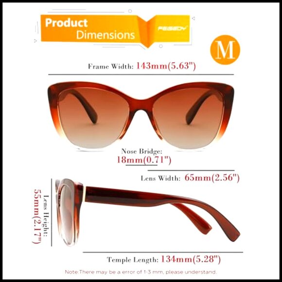 Polarized Cat Eye Sunglasses Vintage Square Frame UV400 Protection main image 5